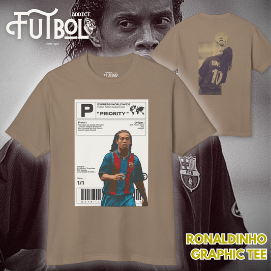 Ronaldinho Vintage Graphic Tee - Iconic Soccer Fan Shirt for Collectors