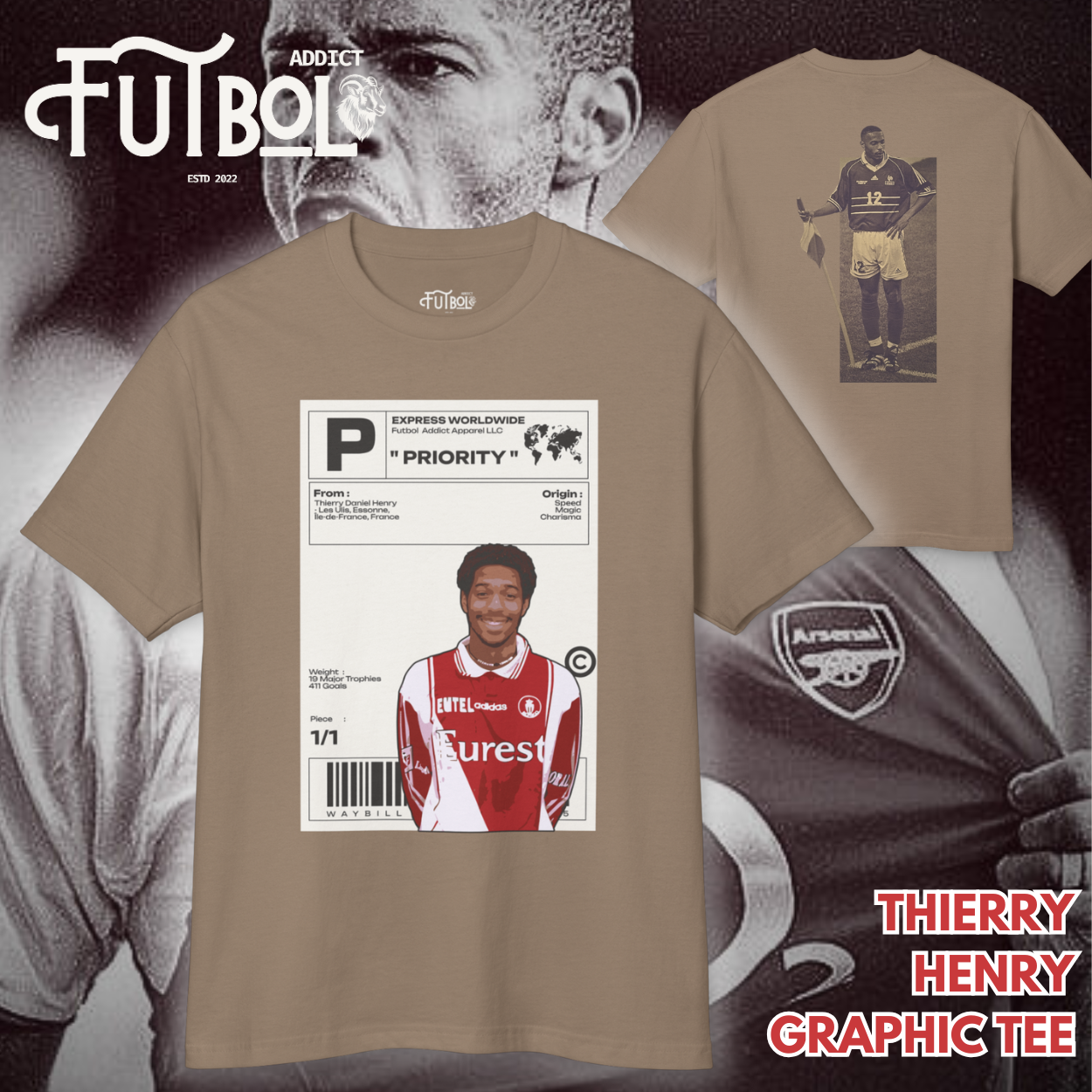 Thierry Henry Vintage Graphic Tee - Iconic Soccer Fan Shirt for Collectors