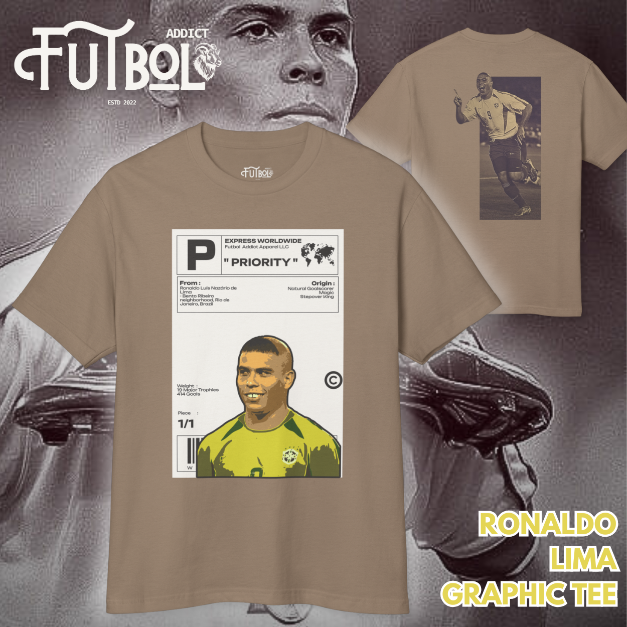 Ronaldo Nazário Vintage Graphic Tee - Iconic Soccer Fan Shirt for Collectors