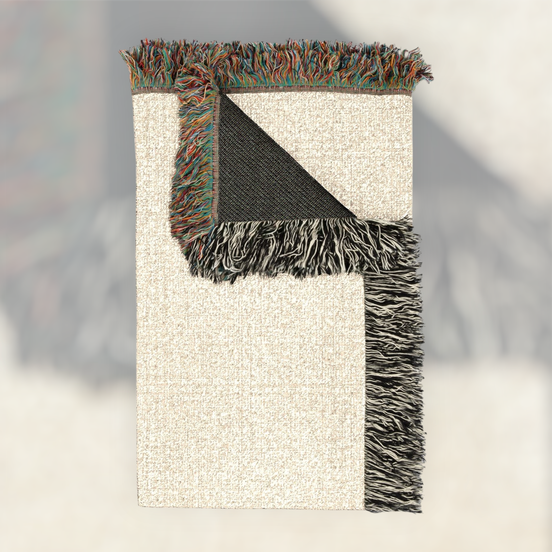 Futbol Addict Zlatan Ibrahimović woven cotton blanket with colorful fringed edges and textured fabric detail